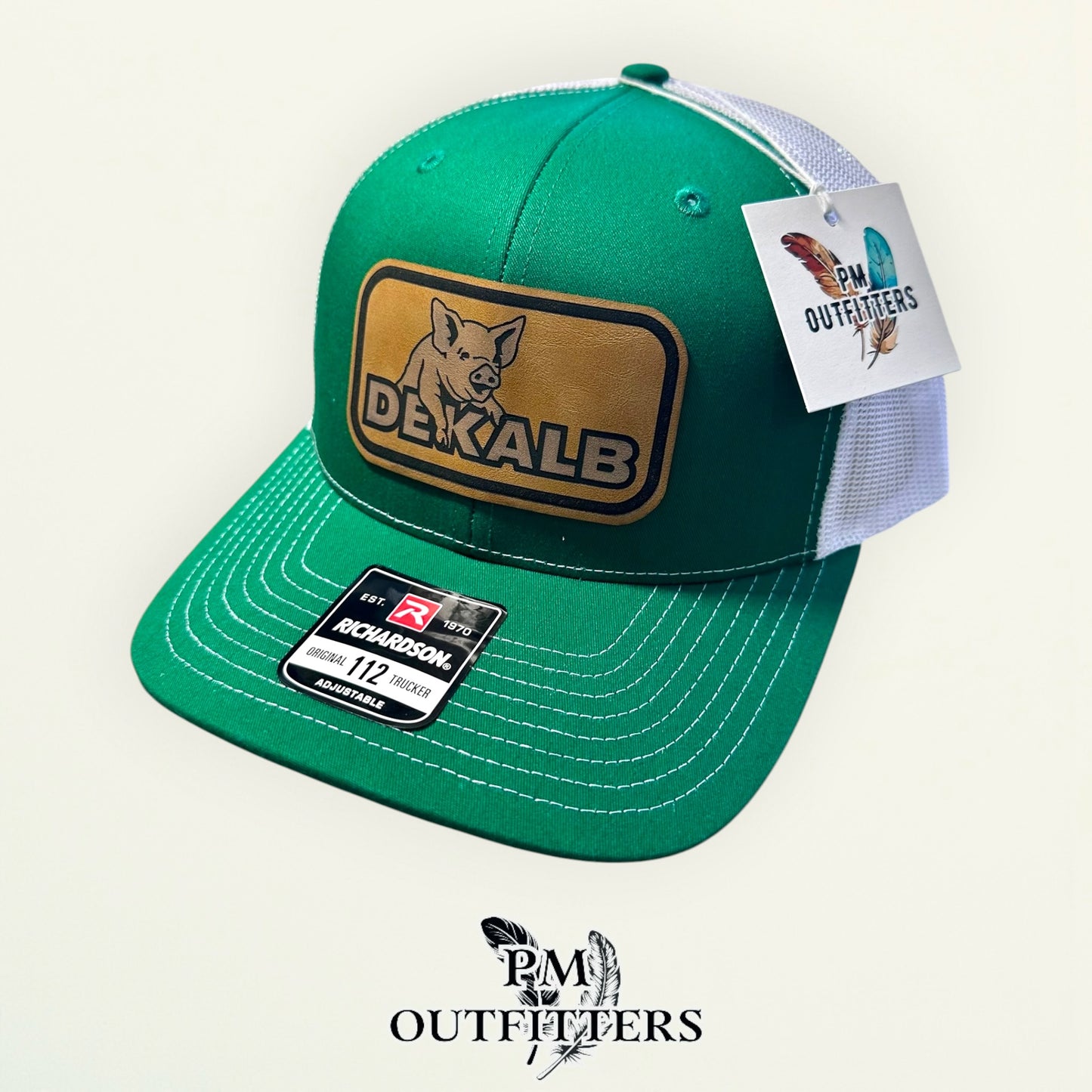 DeKalb Hog Patch Hat | Richardson 112 Kelly Green & White | Agricultural Heritage