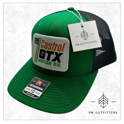 Retro Castrol GTX Motor Oil Embroidered Patch Trucker Hat