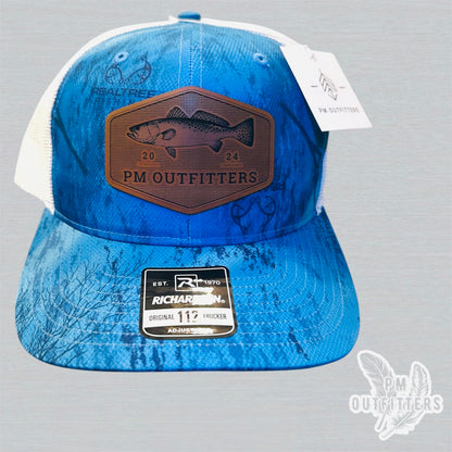 PM Outfitters Custom Logo Speckled Trout Patch | Realtree Fishing Richardson 112 Trucker Hat