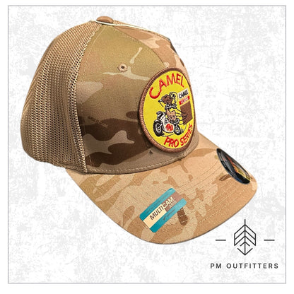 Retro Camel Pro Series FlexFit Camo Trucker Hat