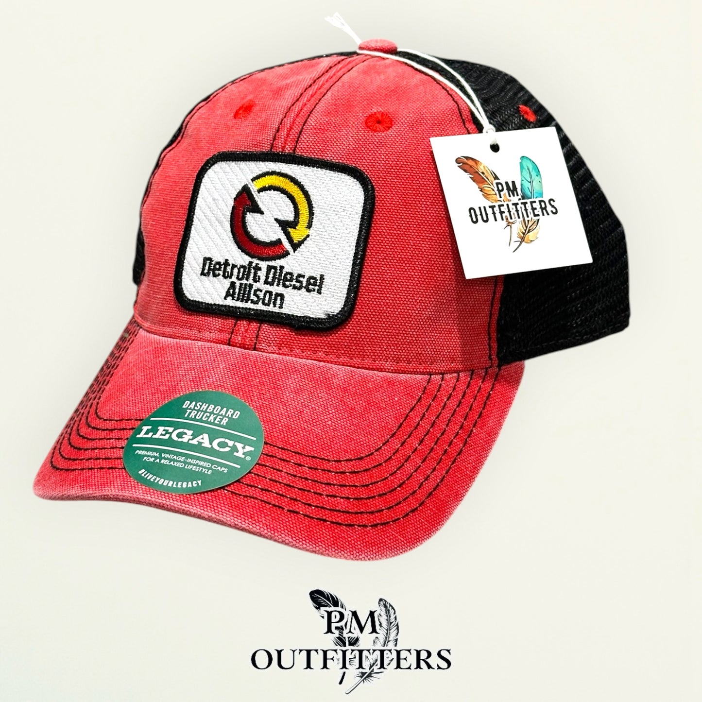 Detroit Diesel Allison Trucker Hat - PM Outfitters | Legacy Dashboard Red & Black Diesel Engine Heritage