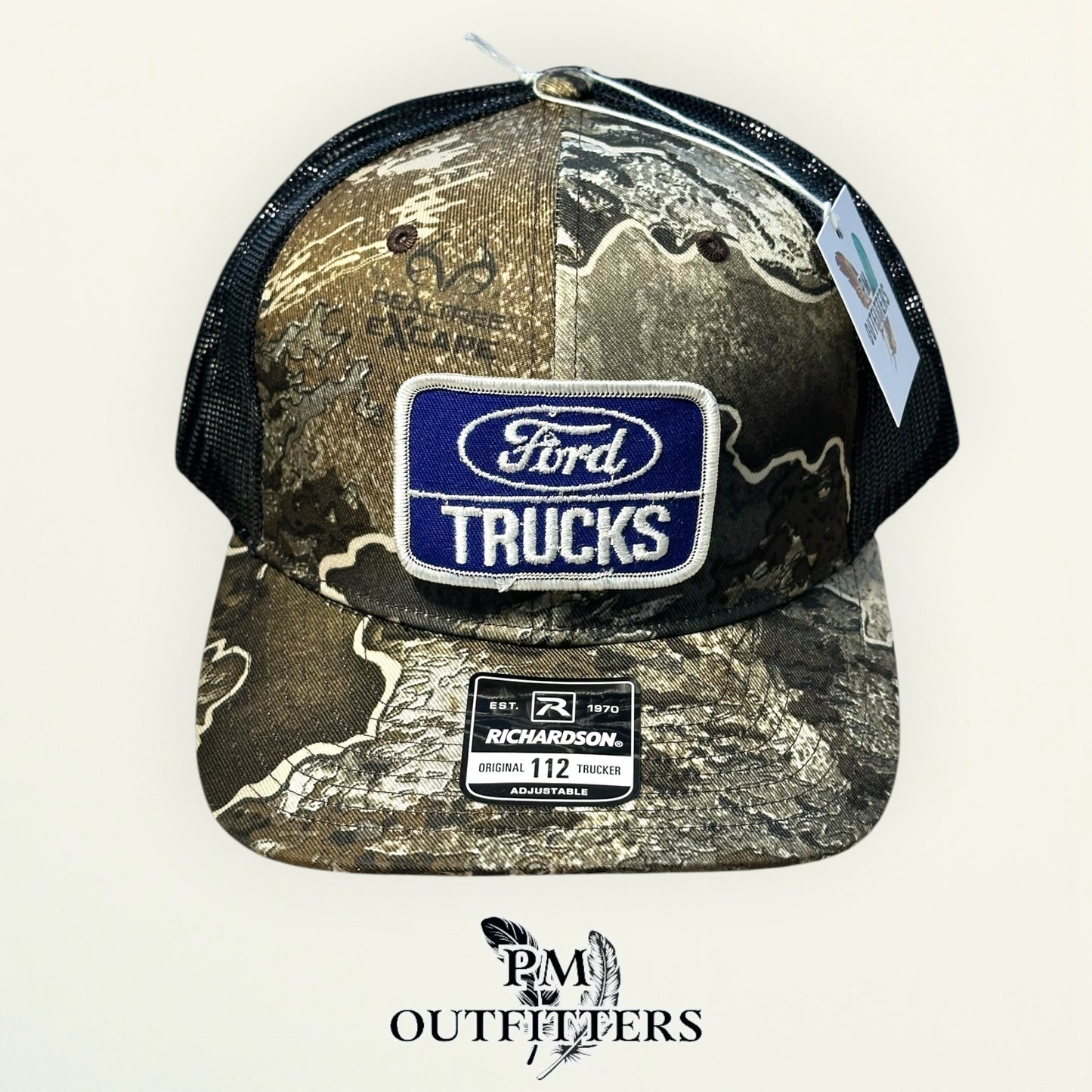 Ford Trucks Vintage Patch Trucker Hat - Authentic 1970s-80s | Richardson 112 Realtree Excape Camo