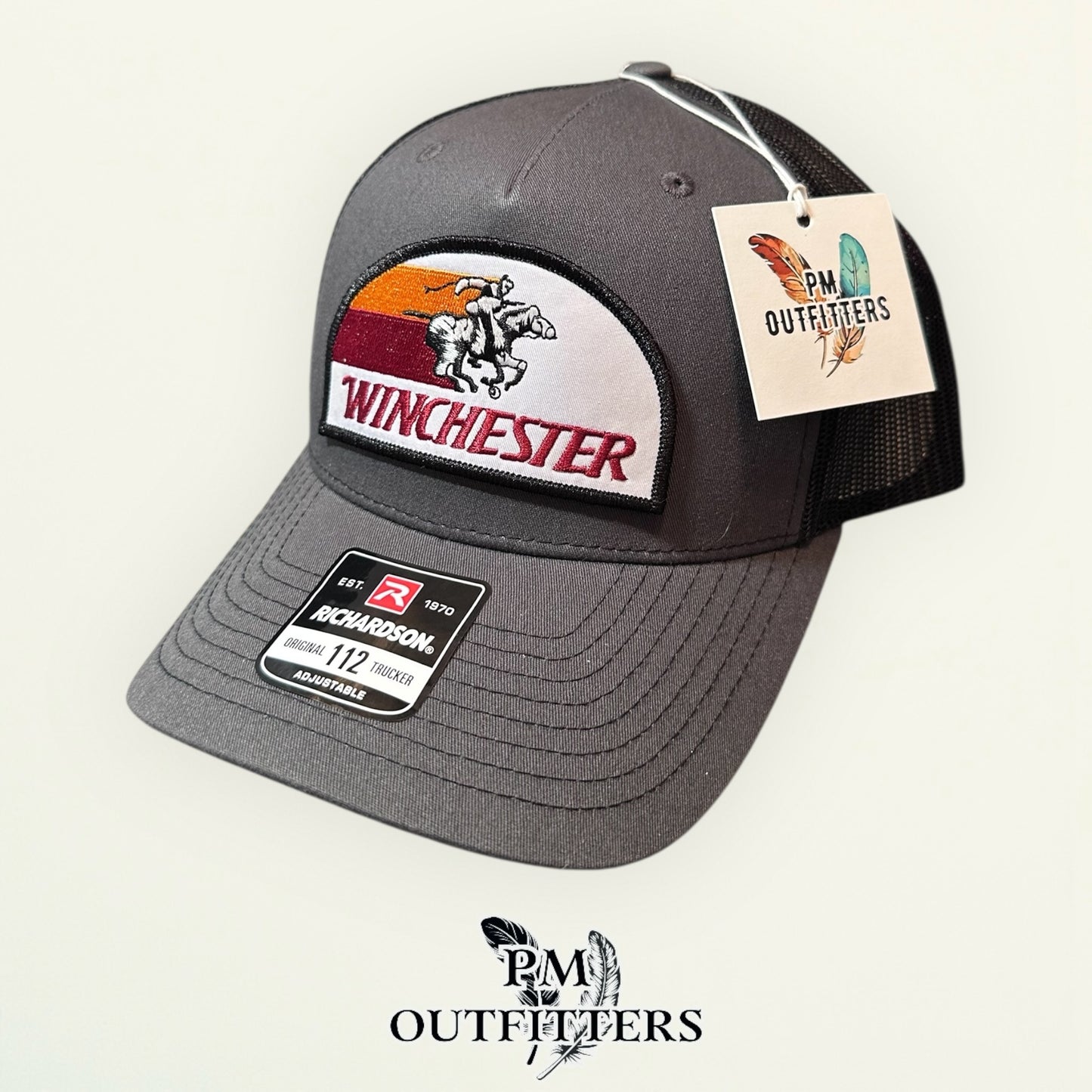 Winchester Retro Patch Trucker Hat | Richardson 112 Charcoal & Black