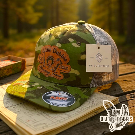 Little Debbie Hunting Team Custom Design FlexFit Camo Trucker Hat