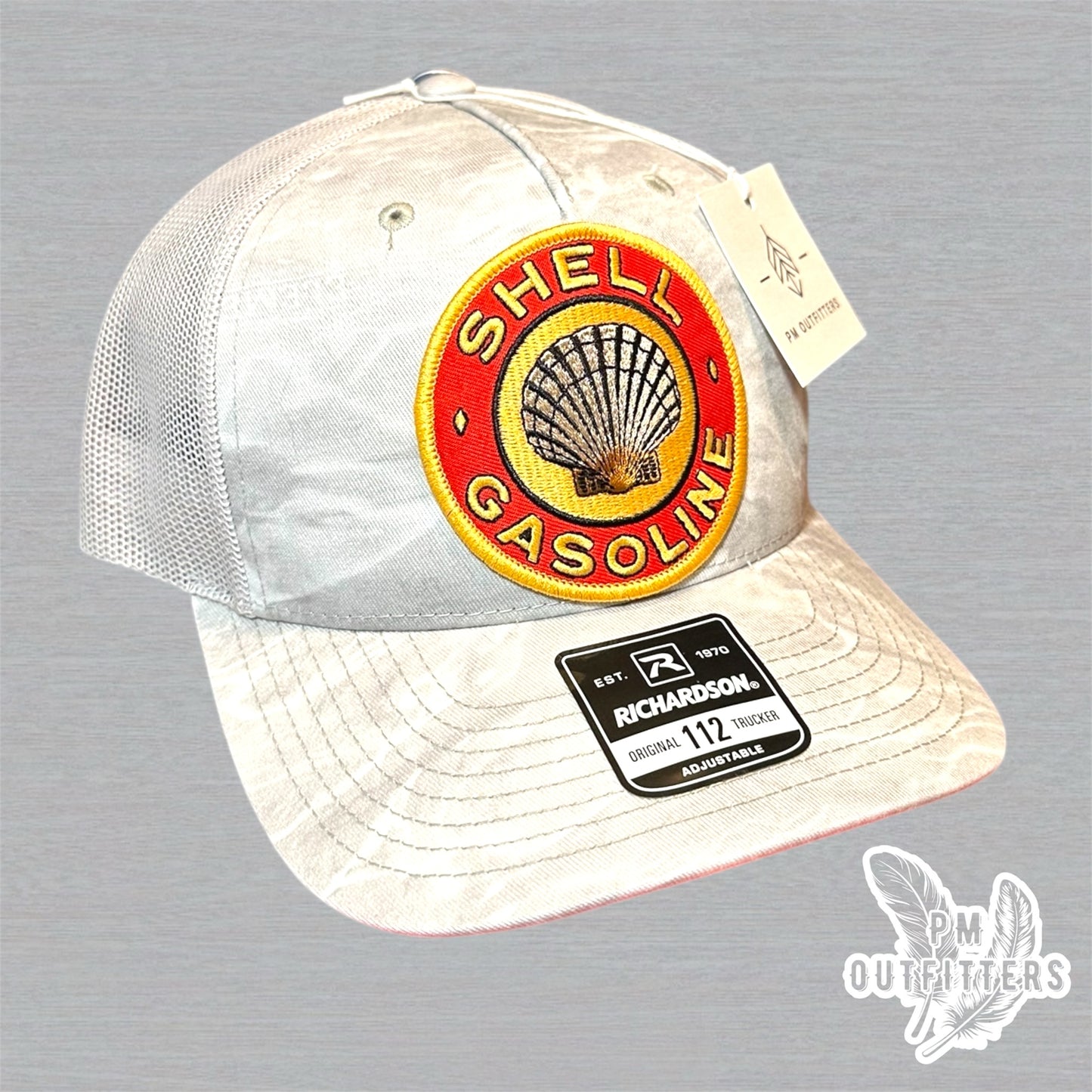 Vintage Shell Patch Hat – Mossy Oak Elements Bonefish Richardson 112 | Shell By The Beau Exclusive Edition