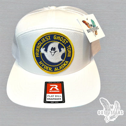 Vintage Hyder Alaska Friendliest Ghost Town Patch Trucker Hat - Richardson 168 White