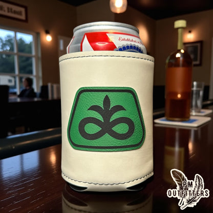 PM Outfitters Custom Laser Engraved Pioneer Seed Premium Leatherette Can Koozie