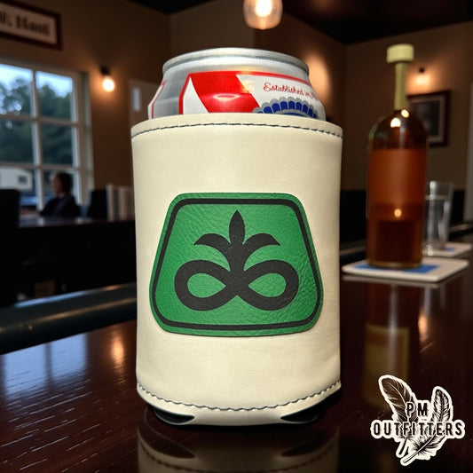 PM Outfitters Custom Laser Engraved Pioneer Seed Premium Leatherette Can Koozie