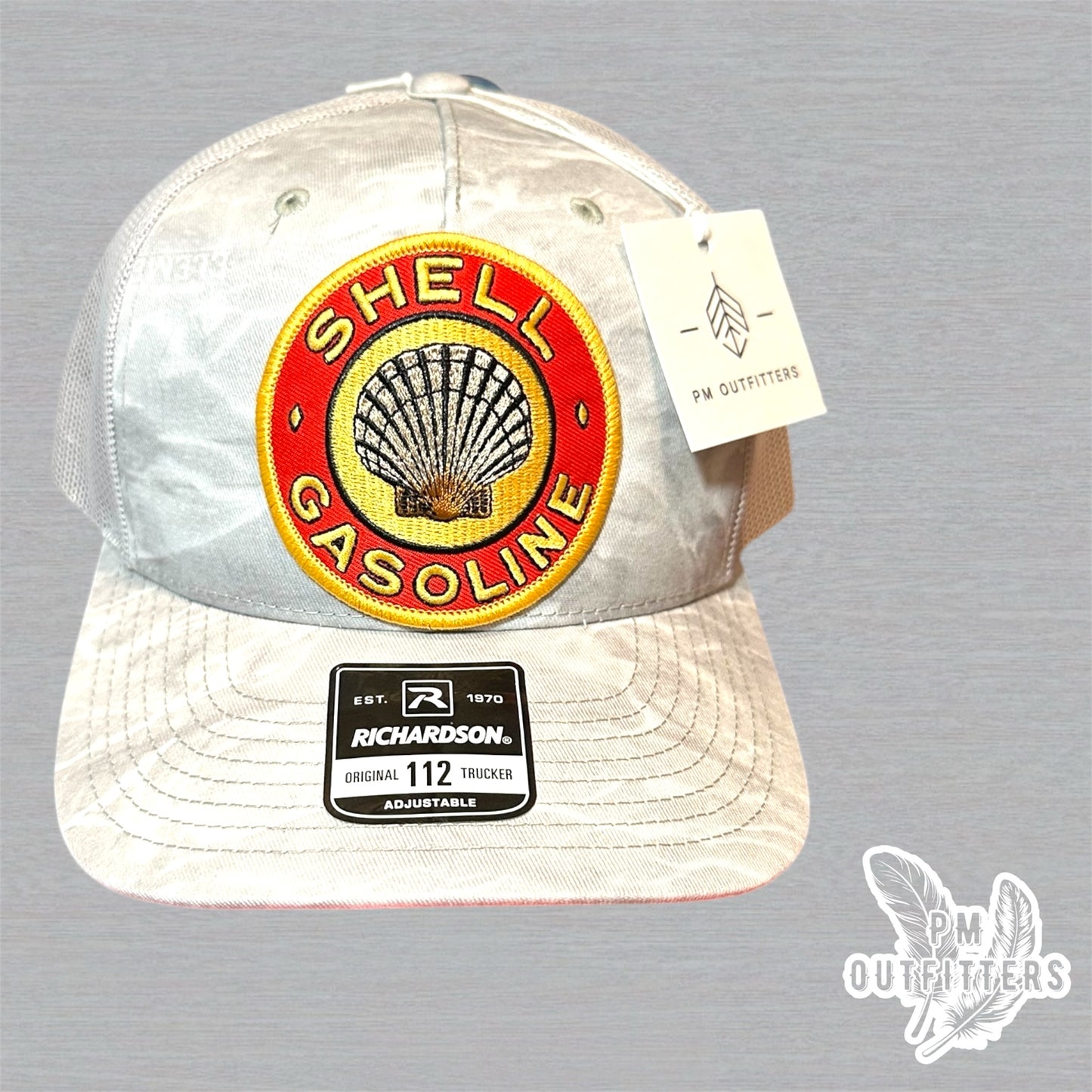 Vintage Shell Patch Hat – Mossy Oak Elements Bonefish Richardson 112 | Shell By The Beau Exclusive Edition