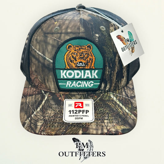 Kodiak Racing Trucker Hat – PM Outfitters Bear Patch | Richardson 112 Mossy Oak Country DNA Camo