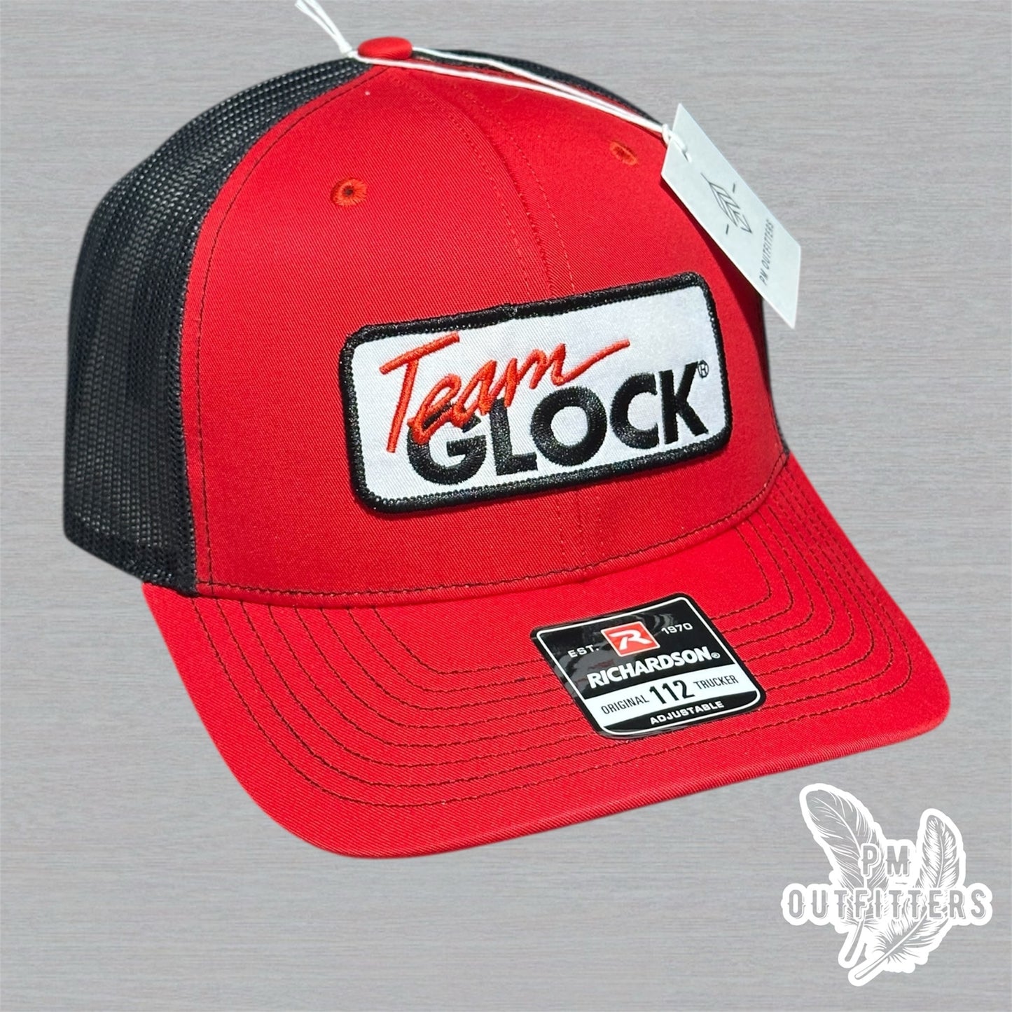 Team Glock Embroidered Patch Richardson 112 Trucker Hat Snapback Cap