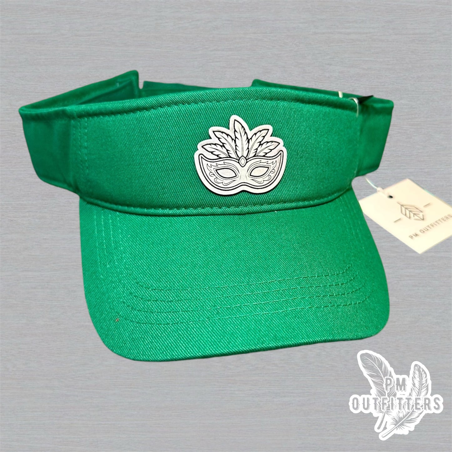 Mardi Gras Holographic Mask Visor - Green Decky 3001 Classic