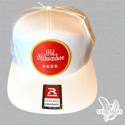 Retro Old Milwaukee Beer Patch 7 Panel Trucker