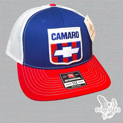 Retro Camaro Trucker Hat - Red, White & Blue Richardson 112