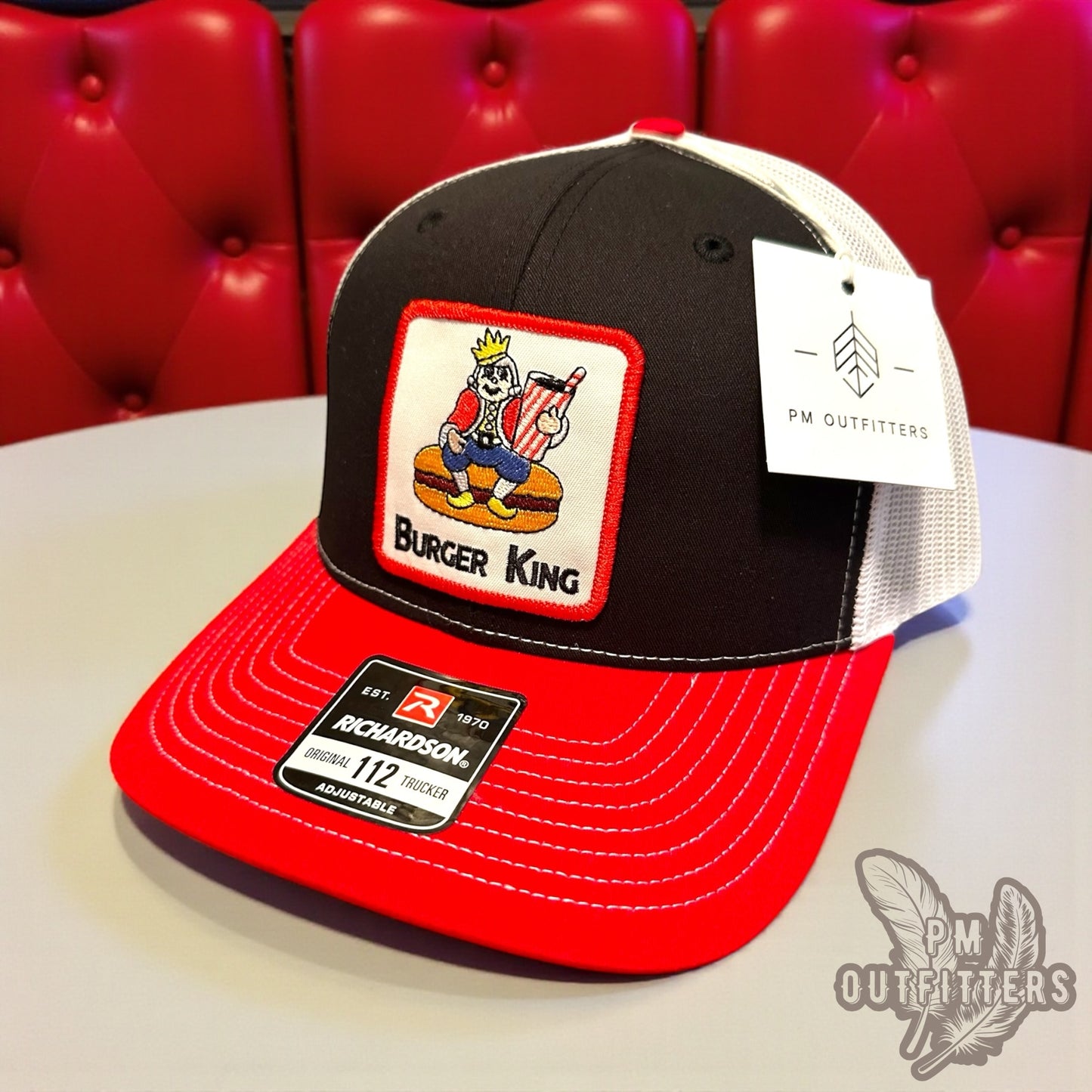 Vintage Burger King Trucker Hat - Black, Red & White Richardson 112