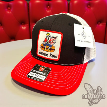 Vintage Burger King Trucker Hat - Black, Red & White Richardson 112