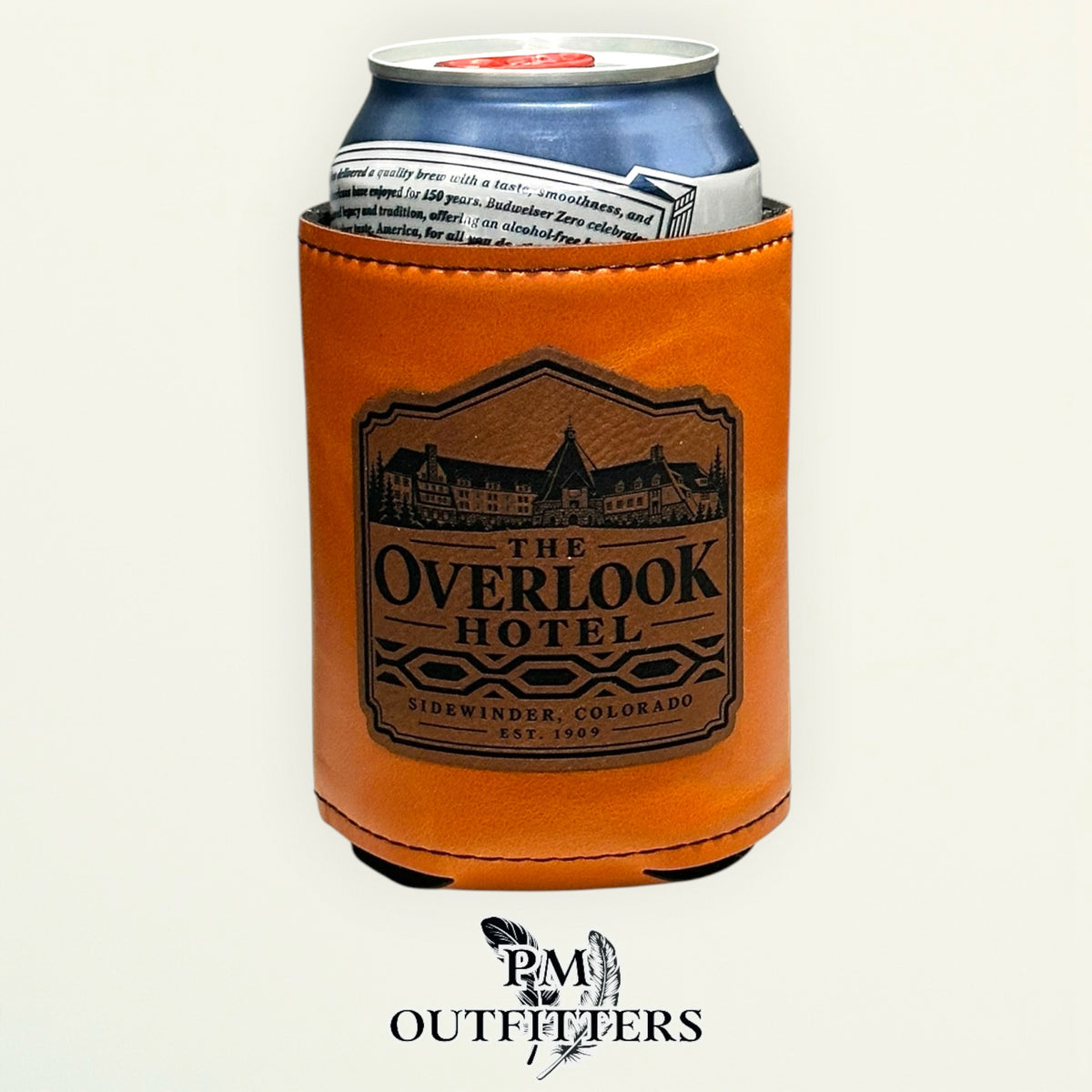 PM Outfitters Laser Engraved The Overlook Hotel Leatherette Koozie