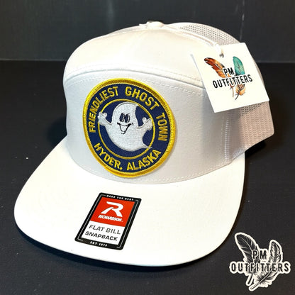 Vintage Hyder Alaska Friendliest Ghost Town Patch Trucker Hat - Richardson 168 White