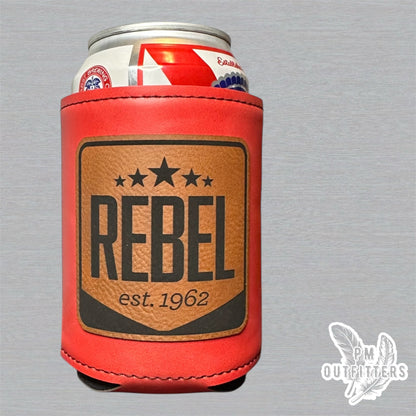 PM Outfitters Custom Laser Engraved Rebel Lures Premium Leatherette Can Koozie
