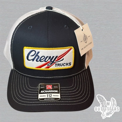 Vintage Chevy Trucks Trucker Hat - Navy & White Richardson 112