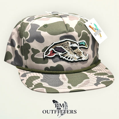 Mallard duck patch detail die-cut embroidered teal green head Marsh Duck camo