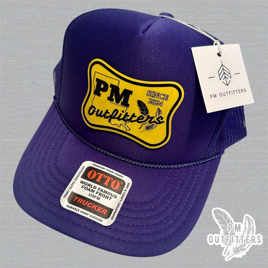 PM Outfitters LSU Logo Design Foam Front Rope Trucker Hat