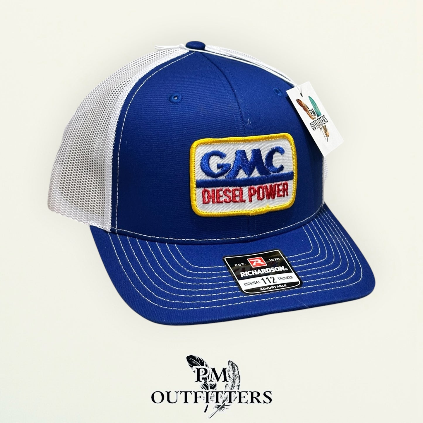 GMC Diesel Power True Vintage Patch Trucker Hat – PM Outfitters | Richardson 112 Royal Blue White Authentic Trucking Heritage