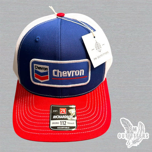 Retro Chevron Gas Logo Richardson Trucker Hat