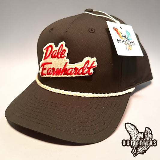 Dale Earnhardt Vintage Patch Hat - Authentic NASCAR Memorabilia | Richardson 258 Black White Rope