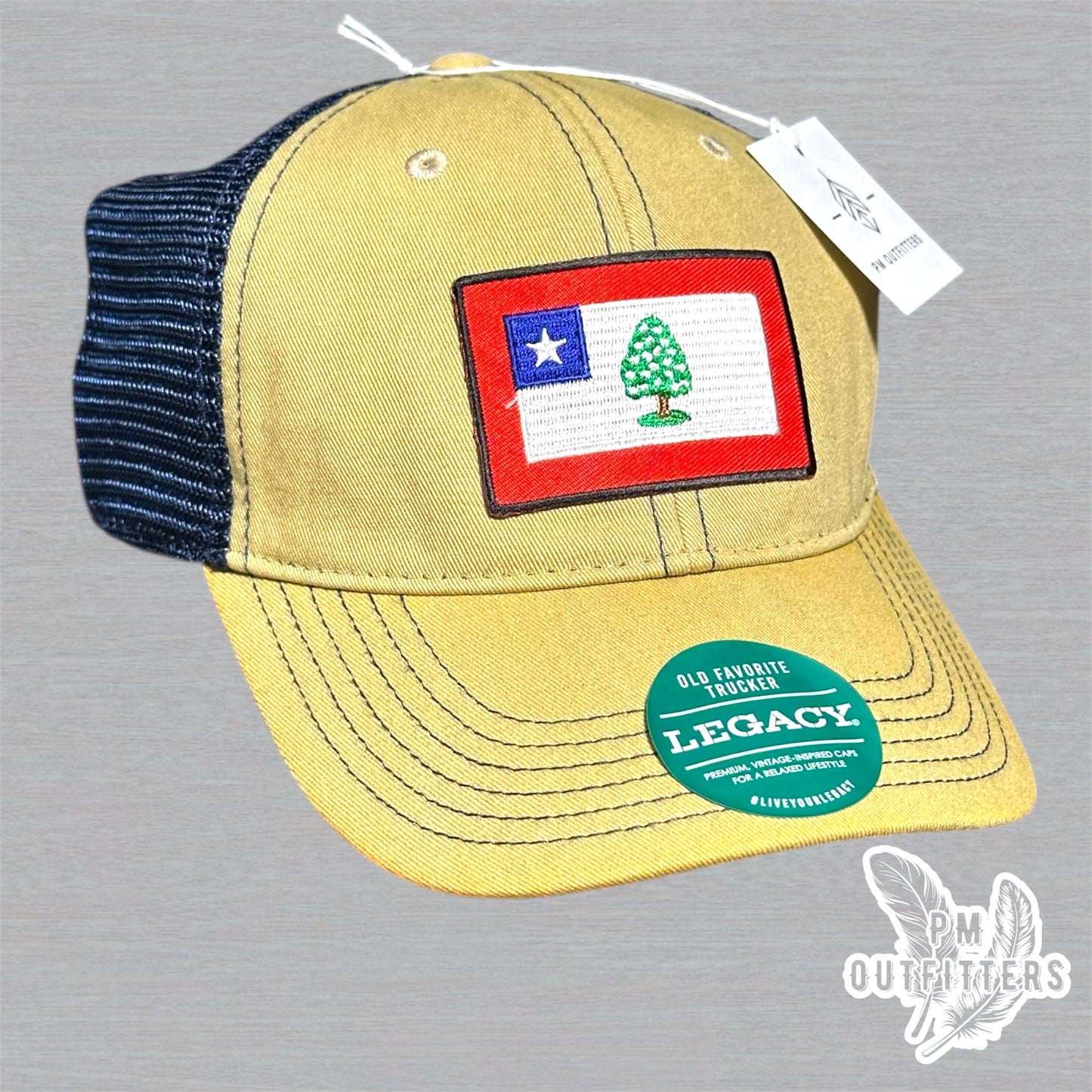 Retro 1861 Mississippi State Flag Patch - Khaki & Navy Legacy Trucker Hat