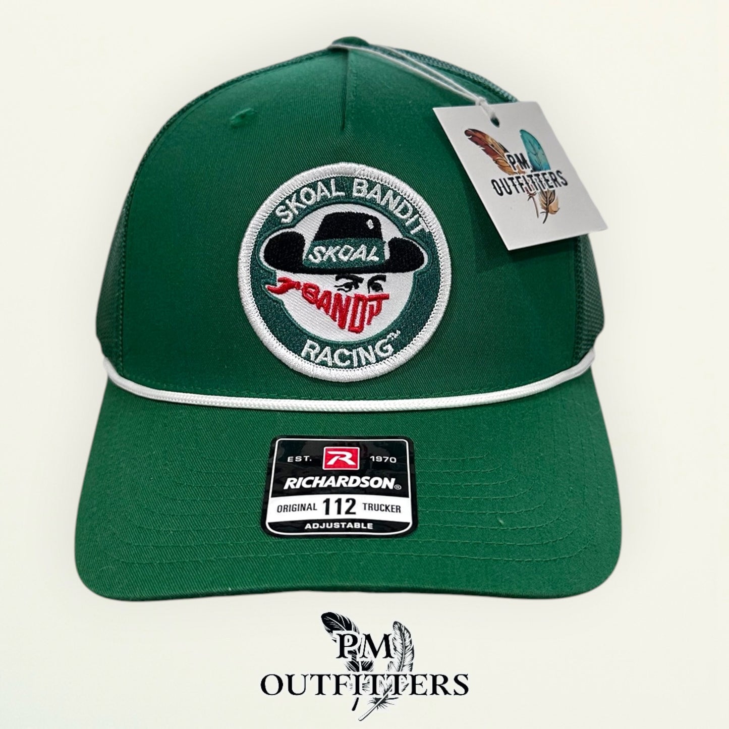 Skoal Bandit Racing Retro Patch Hat | Richardson 112 Kelly Green & White Rope Trucker
