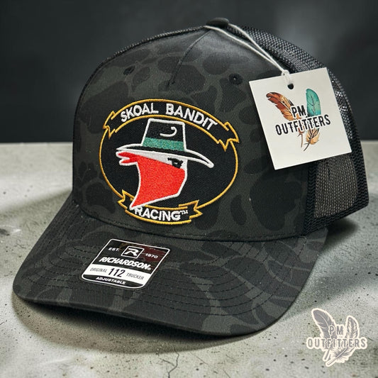 PM Outfitters Skoal Bandit Racing trucker hat Sable Duck camo Richardson 112 oval embroidered patch