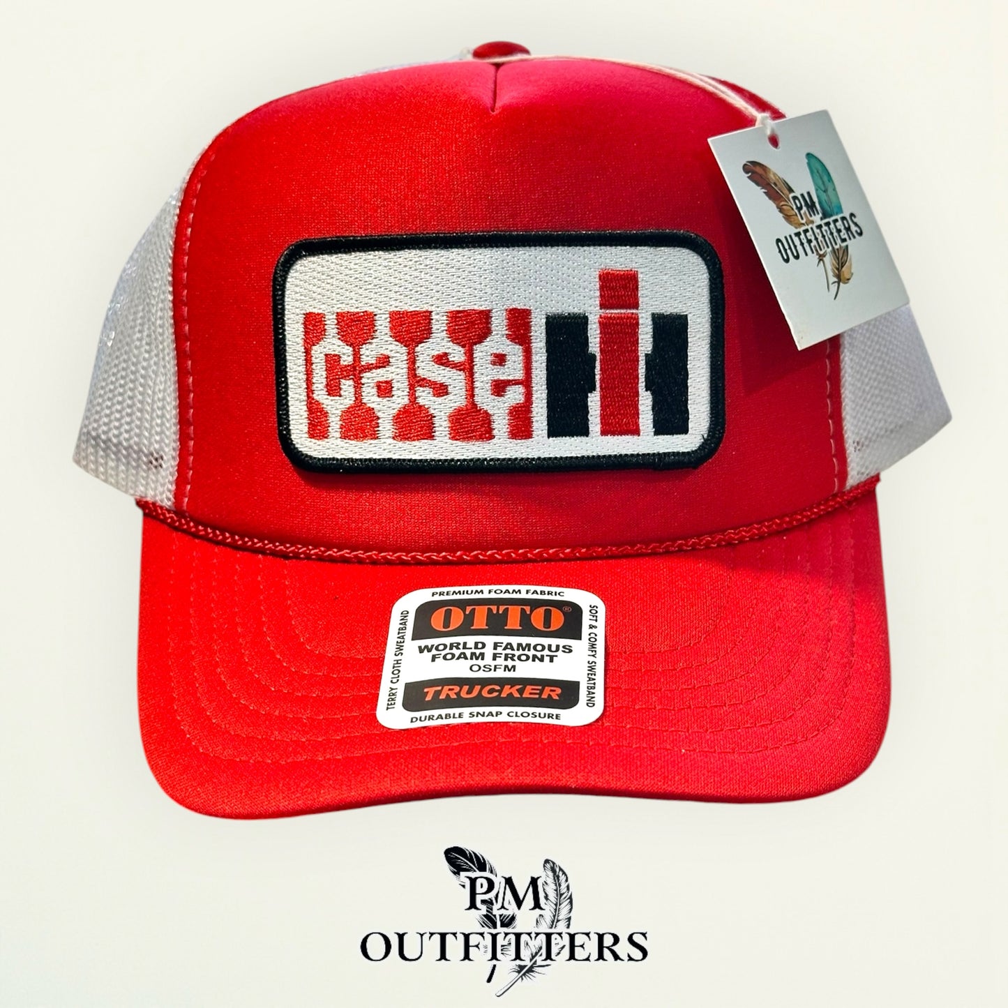 Case IH Trucker Hat – PM Outfitters Farm Equipment Patch | Otto Foam Front Red & White