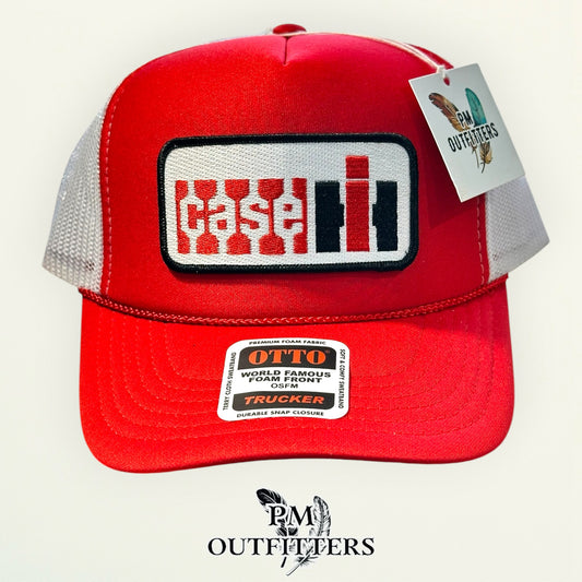 Case IH Trucker Hat – PM Outfitters Farm Equipment Patch | Otto Foam Front Red & White