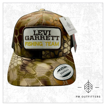 Vintage Levi Garrett Fishing Team Kryptek Camo Trucker