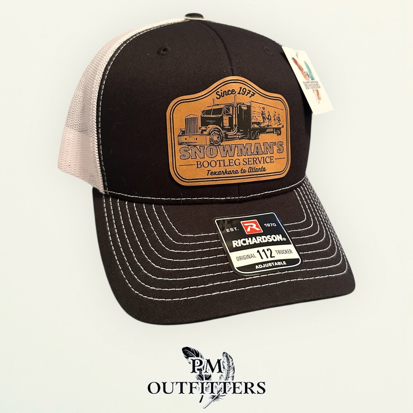 Snowman’s Bootleg Service Trucker Hat — Richardson 112 Black & White | PM Outfitters Exclusive Design