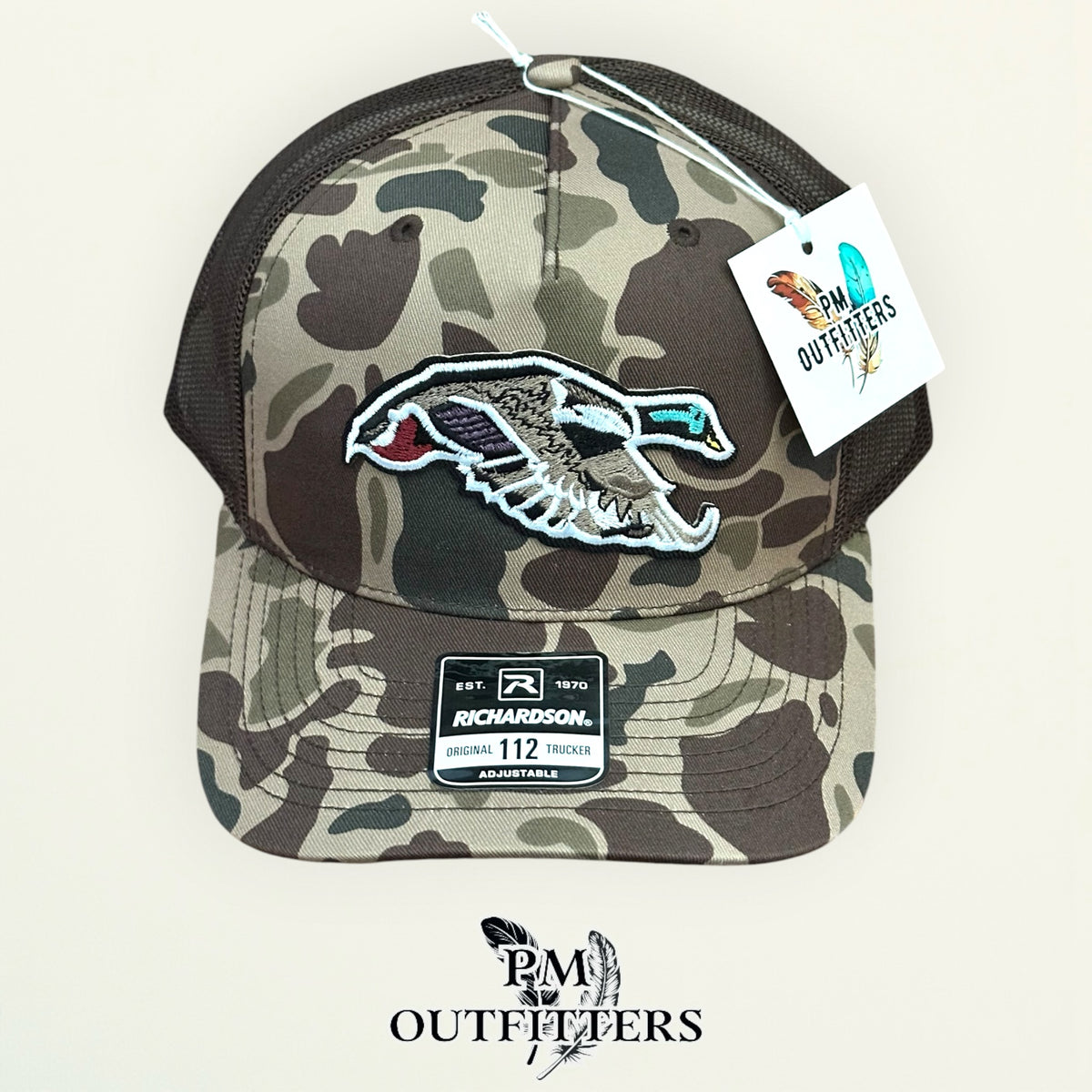 Classic Duck trucker hat brown mesh back Richardson 112 camo