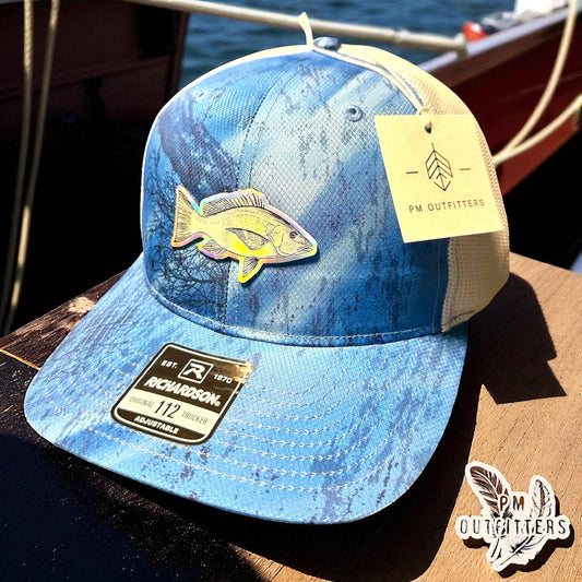 PM Outfitters Holographic Red Snapper Richardson 112 Realtree Fishing Trucker