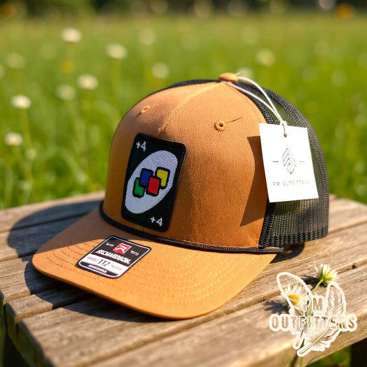 Retro Uno Wild Draw 4 Vintage Game Patch Rope Trucker Hat