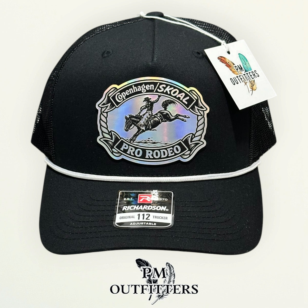 Copenhagen Skoal Pro Rodeo Richardson 112 trucker hat interior tag detail