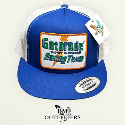 Close-up of the Gatorade Racing Team embroidered patch showing stitch detail