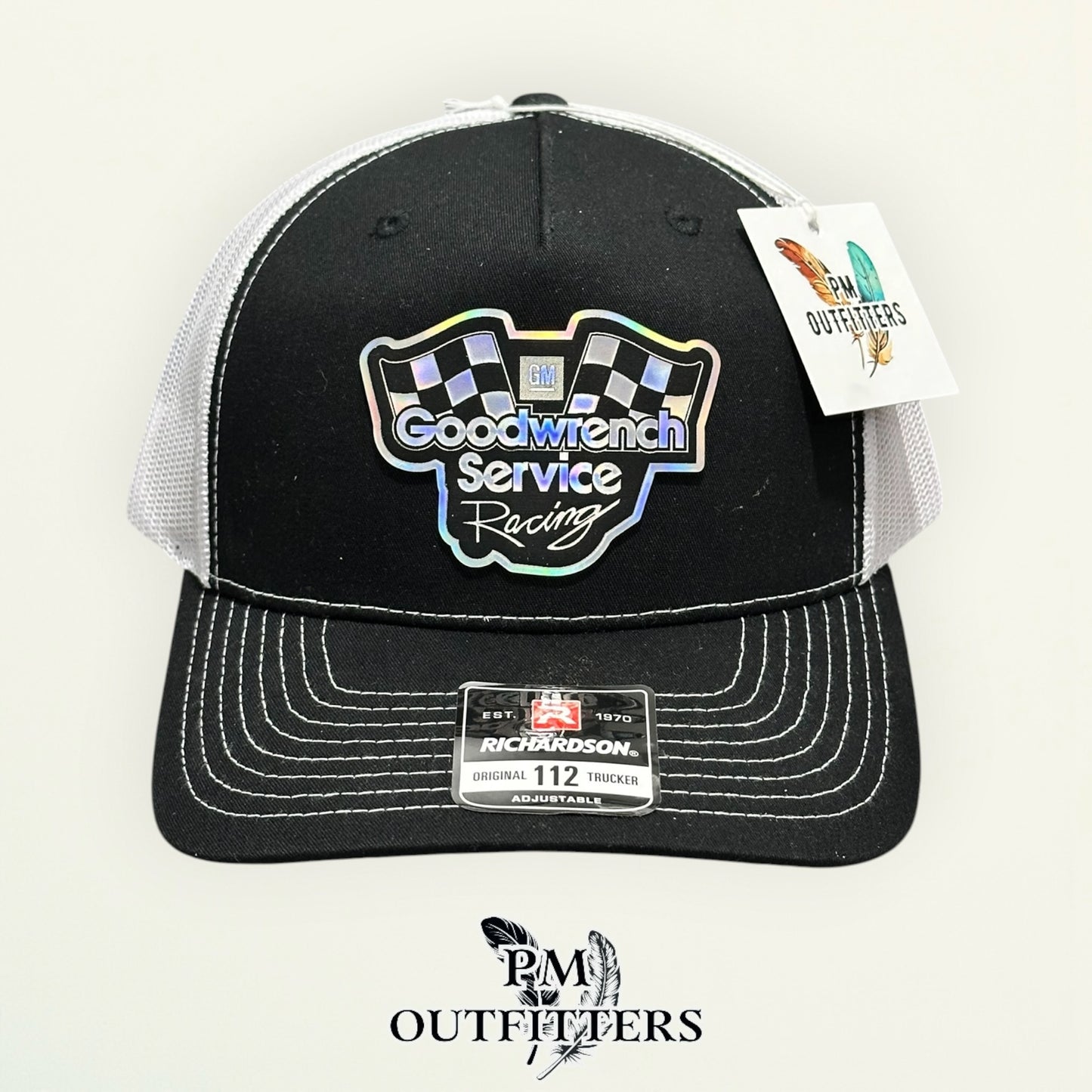 Goodwrench Service Racing Trucker Hat – PM Outfitters | Richardson 112 Black White Holographic Patch