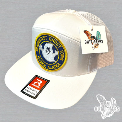 Vintage Hyder Alaska Friendliest Ghost Town Patch Trucker Hat - Richardson 168 White