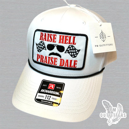 Raise Hell Praise Dale Retro NASCAR Rope Trucker Hat