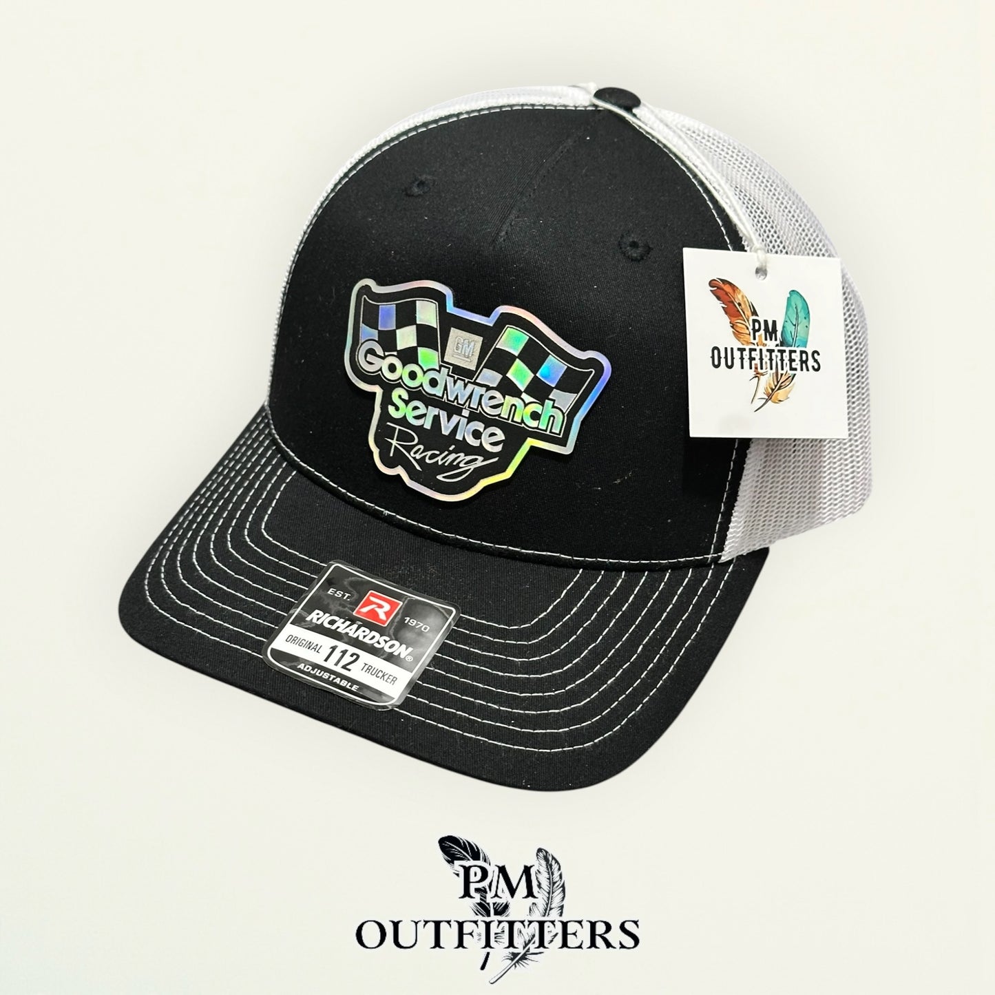 Goodwrench Service Racing Trucker Hat – PM Outfitters | Richardson 112 Black White Holographic Patch
