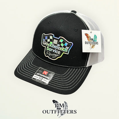 Goodwrench Service Racing Trucker Hat – PM Outfitters | Richardson 112 Black White Holographic Patch