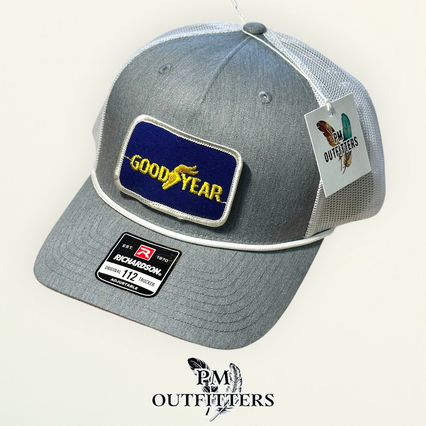 Goodyear Vintage Patch Rope Trucker - Authentic 1970s-80s | Richardson 112 Heather Gray