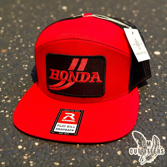 Honda Trucker Hat - Retro Patch Richardson 168 Red Black