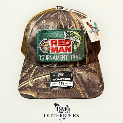 Red Man Chewing Tobacco Tournament Trail Patch Hat | Richardson 112 Realtree Max-7