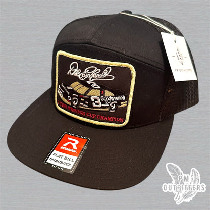 Dale Earnhardt 7 Time Winston Cup Champion Richardson 168 Trucker Hat - NASCAR Legend Black Snapback
